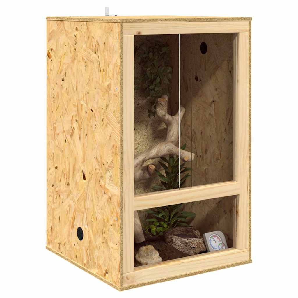Vidaxl terrario marrón 50 x 50 x 80 cm osb