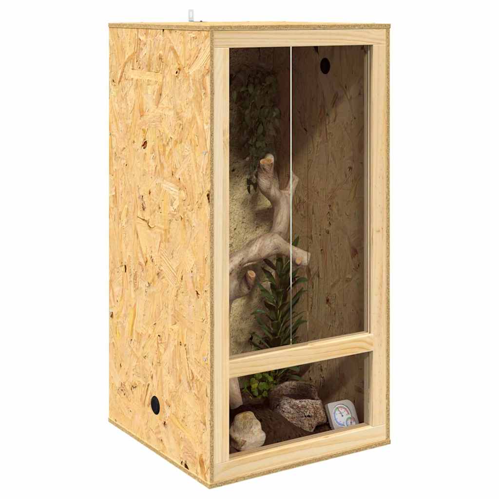 Terrario Vidaxl marrone 50 x 50 x 100 cm osb