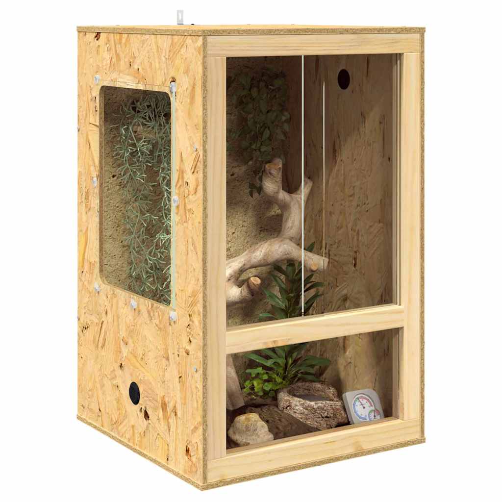 Terrario Vidaxl marrone 50 x 50 x 80 cm osb