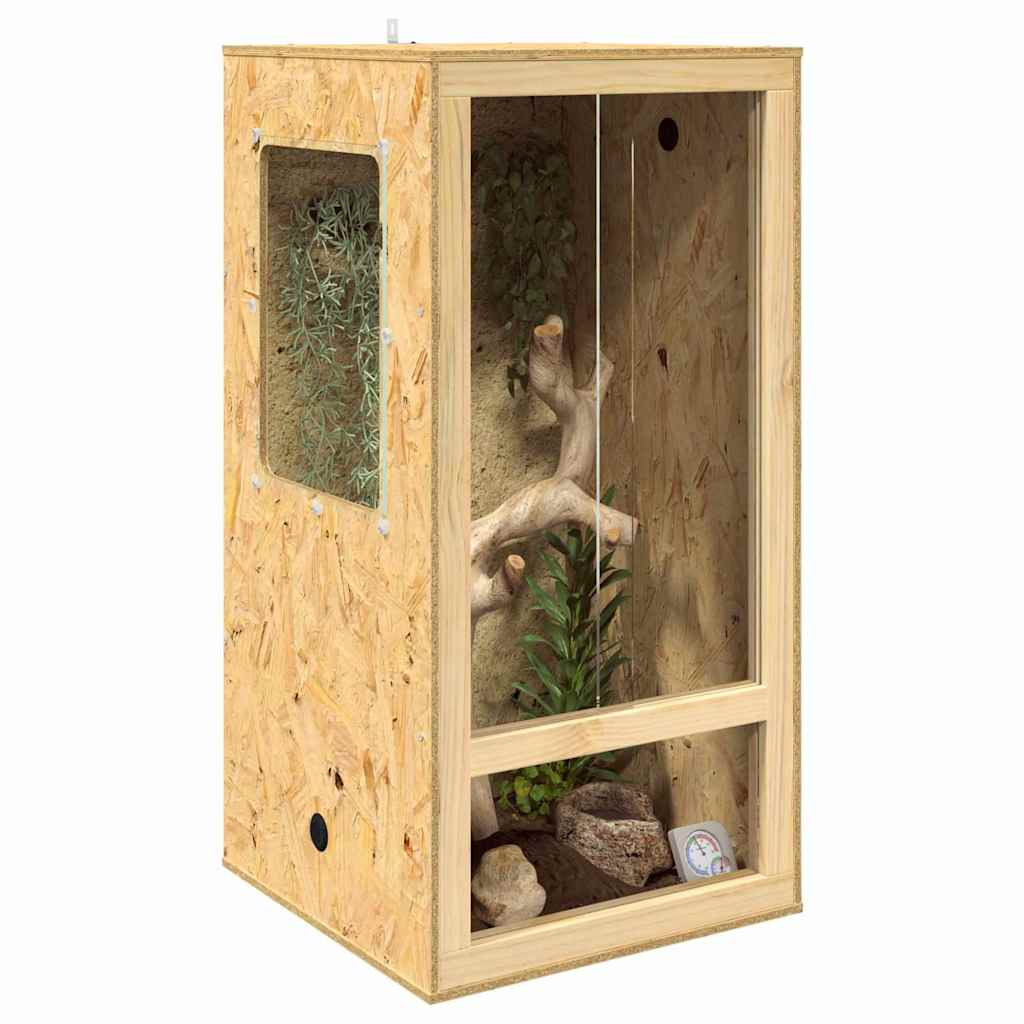 Terrario Vidaxl marrone 50 x 50 x 100 cm osb