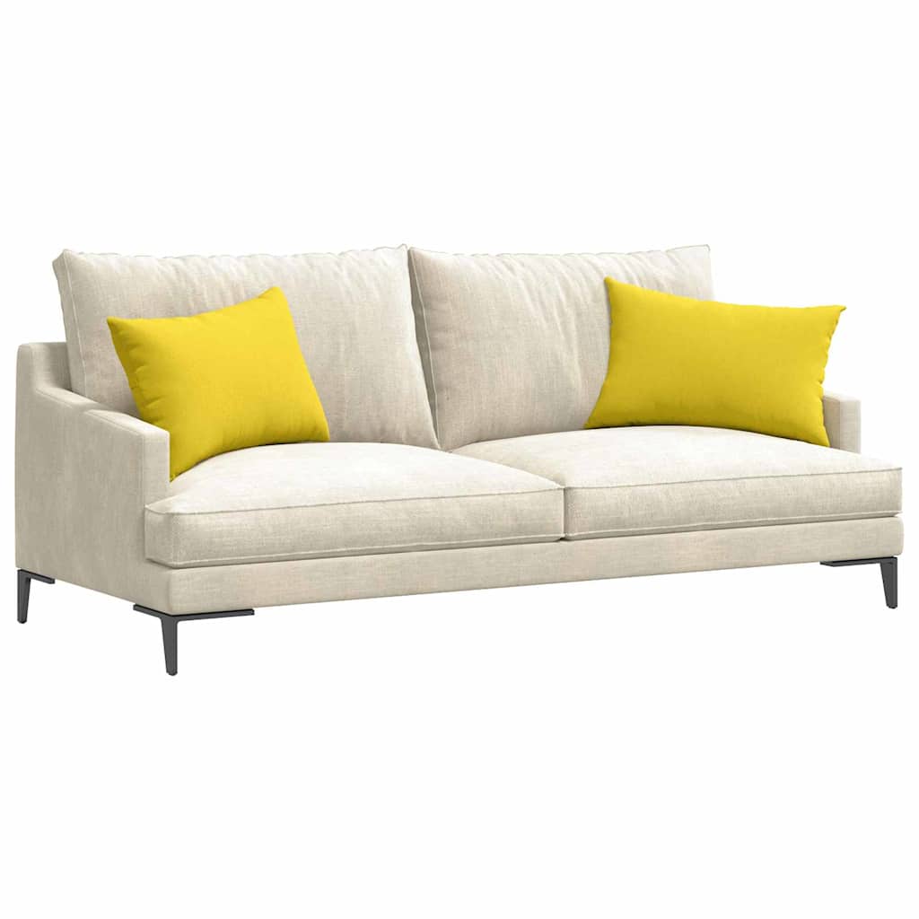 VidaXL cojines de sofá 2 piezas tejido amarillo claro 60 x 40 cm