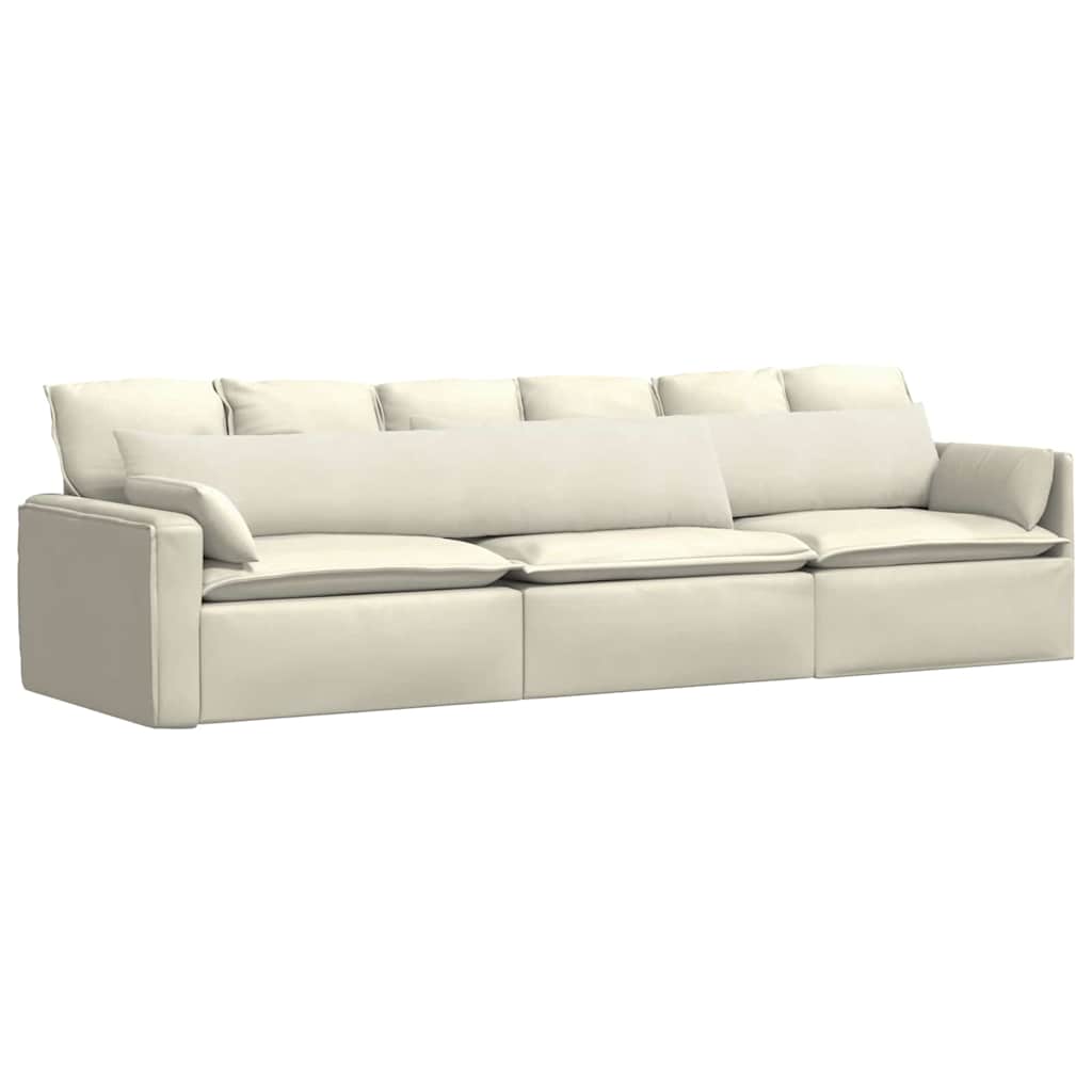 VidaXL cojines de sofá 2 piezas crema 200 x 40 cm tela de pana