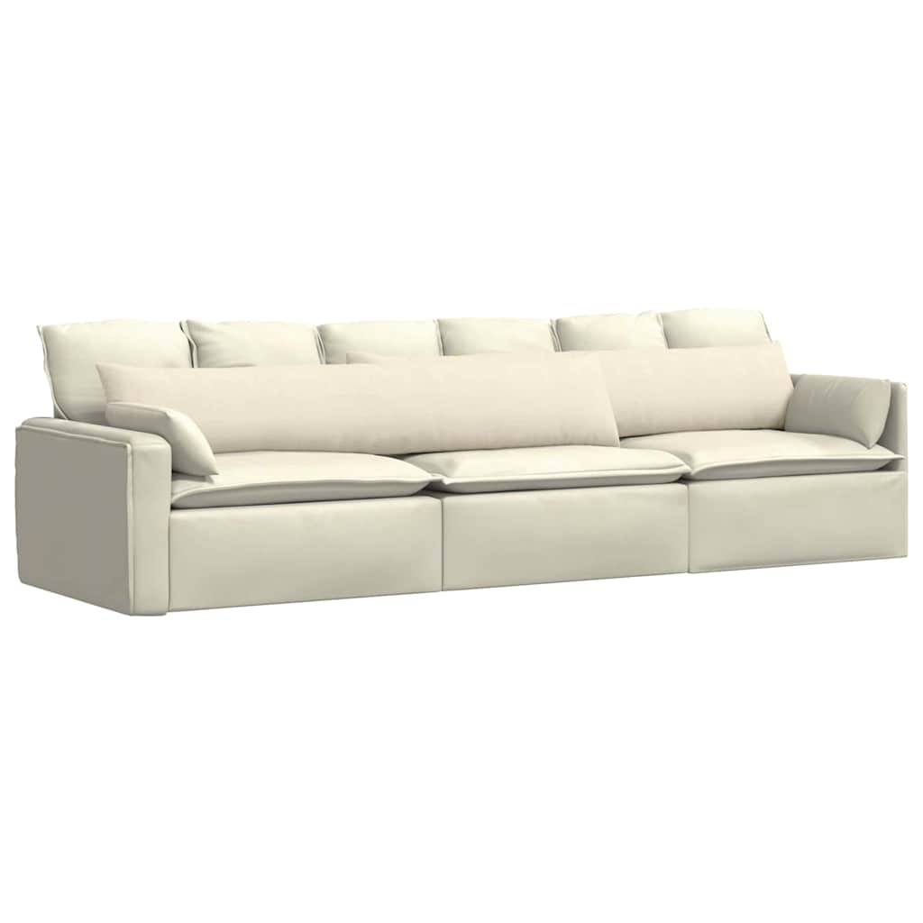 VidaXL cojines de sofá 2 piezas crema 200 x 40 cm tela de pana