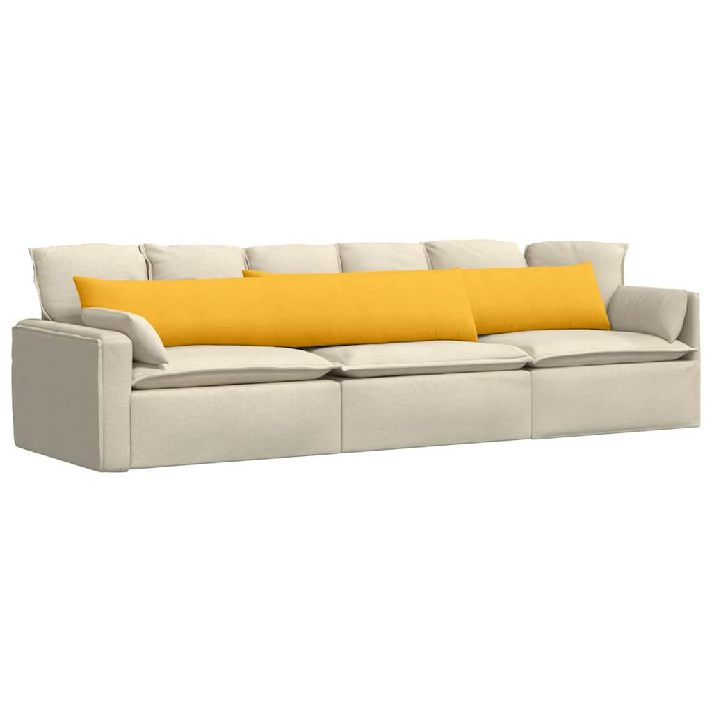 VidaXL cojines de sofá 2 piezas amarillo claro 200 x 40 cm tela de pana