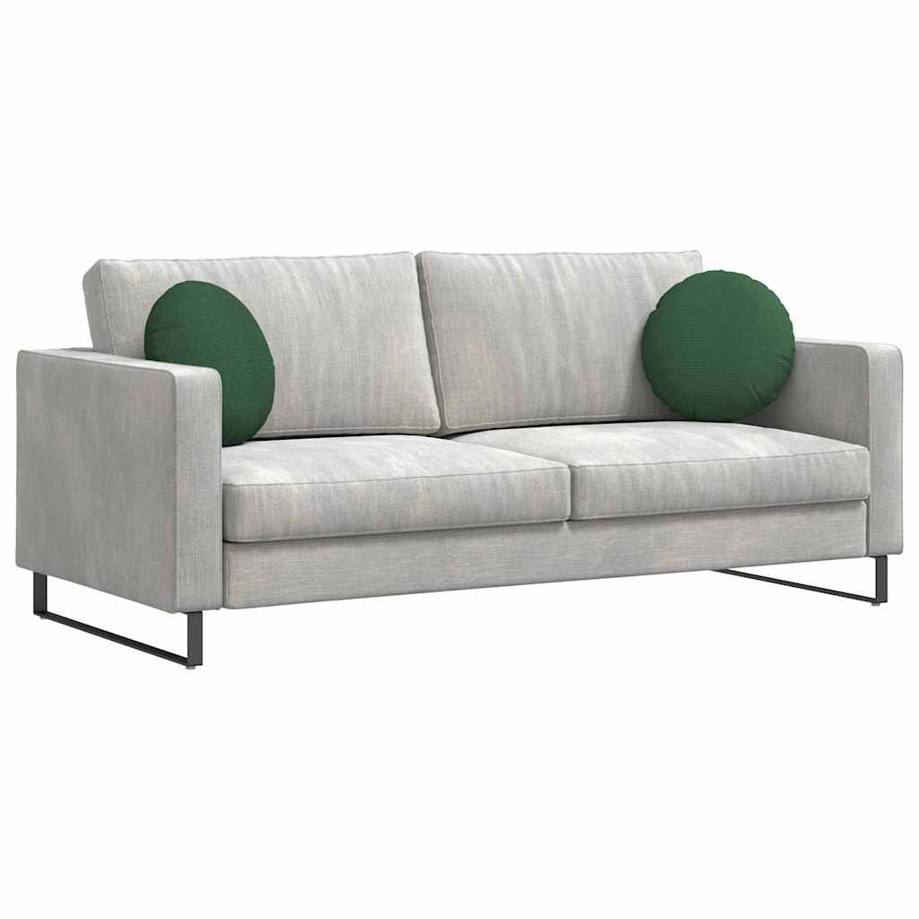 Cojines de asiento VidaXL 2 piezas tejido de algodón verde oscuro ø 40 cm
