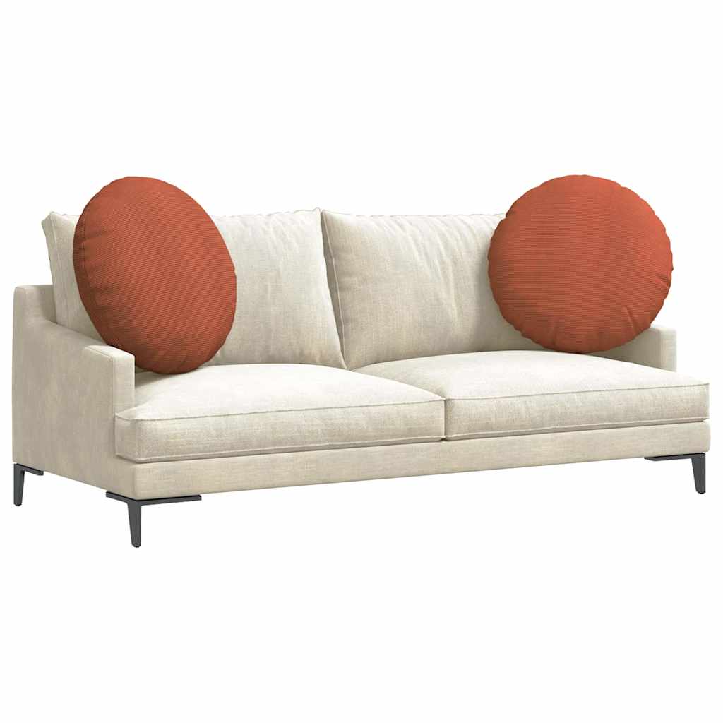 Cuscini seduta VidaXL 2 pz rosso-arancio ø 60 cm tessuto di cotone