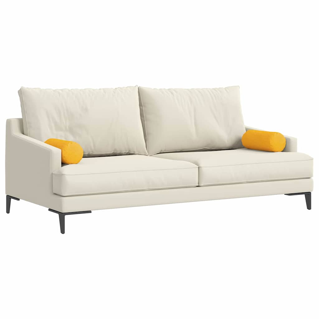 Cuscini a rullo VidaXL 2 pezzi tessuto a corde giallo chiaro ø 15 x 40 cm