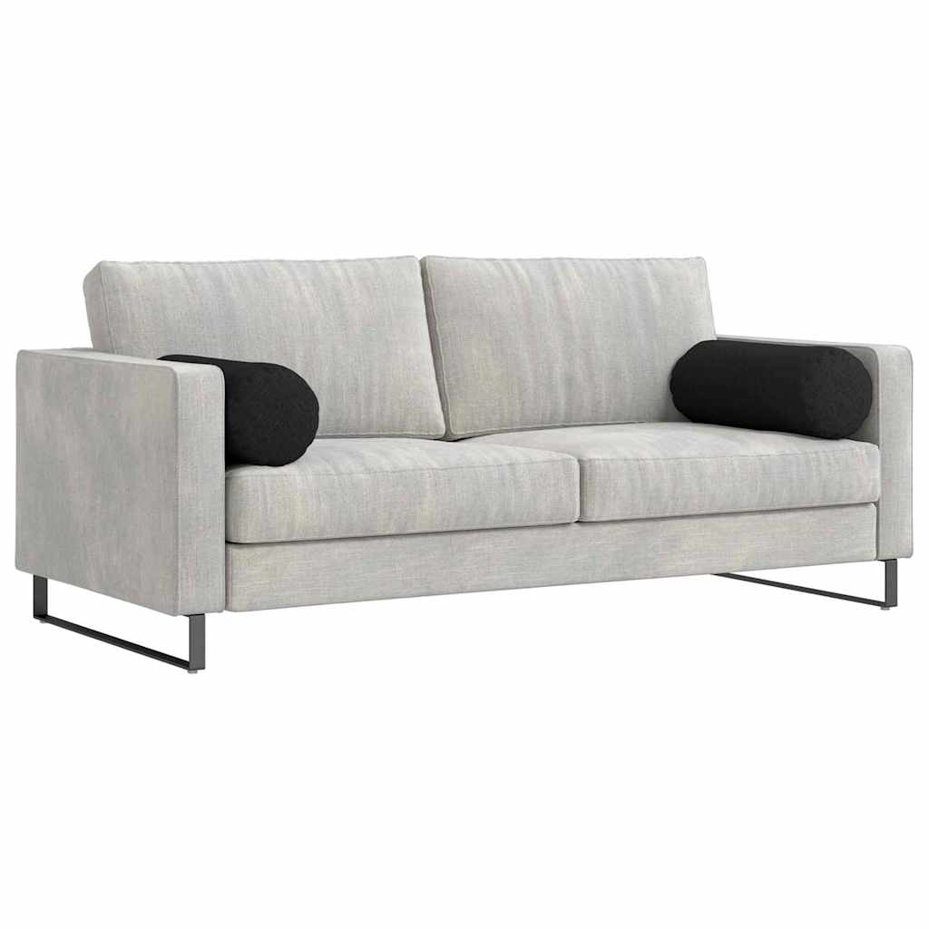 Cuscini a rullo VidaXL 2 pezzi in tessuto nero ø 25 x 70 cm