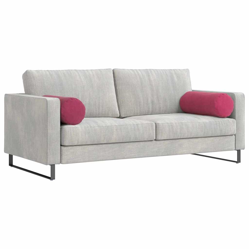 Cuscini a rullo VidaXL 2 pezzi rosso vino ø 25 x 70 cm in tessuto a corde