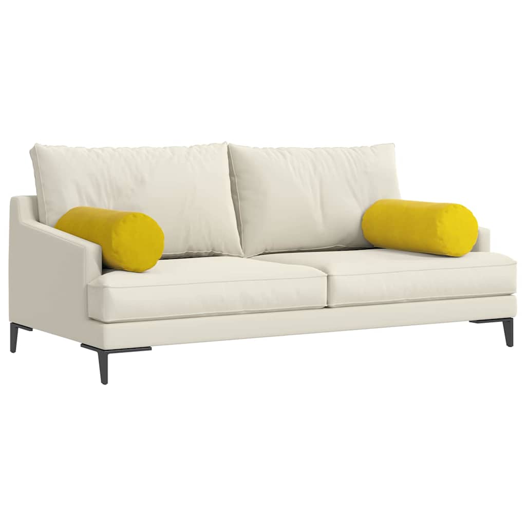 Cuscini a rullo VidaXL 2 pezzi tessuto in corda giallo ø 25 x 70 cm