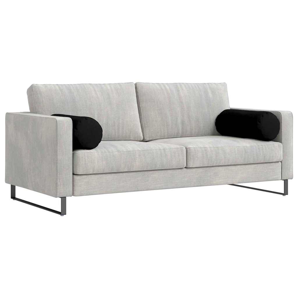 Cuscini a rullo VidaXL 2 pezzi in tessuto microfibra nero ø 25 x 70 cm