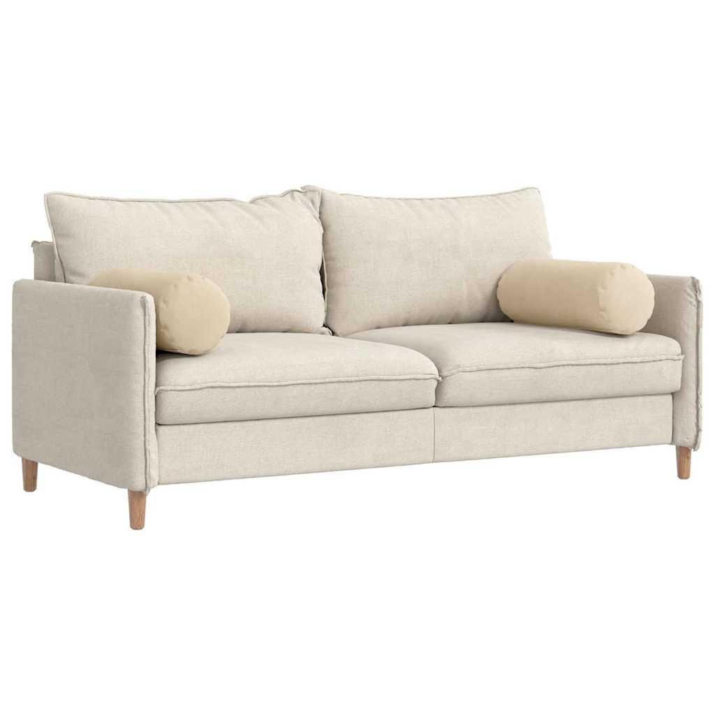 Cuscini a rullo VidaXL 2 pezzi crema ø 25 x 70 cm in tessuto microfibra