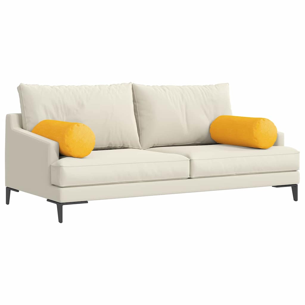 Cuscini a rullo VidaXL 2 pezzi tessuto a corde giallo chiaro ø 25 x 70 cm