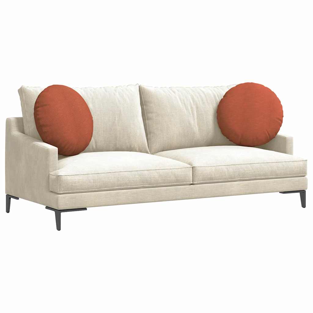 Cuscini seduta VidaXL 2 pz rosso-arancio ø 50 cm tessuto di cotone