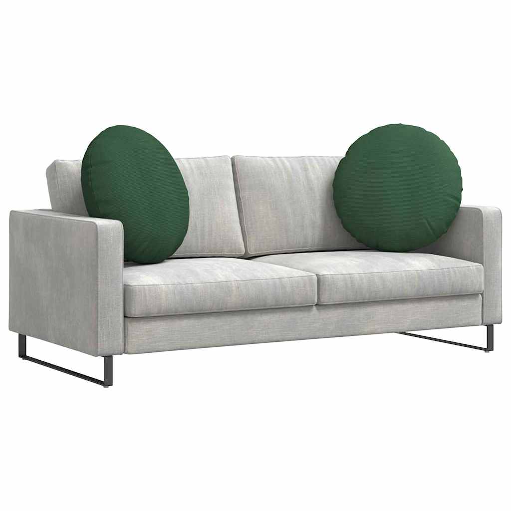 Cojines de asiento VidaXL 2 piezas tejido de algodón verde oscuro ø 60 cm