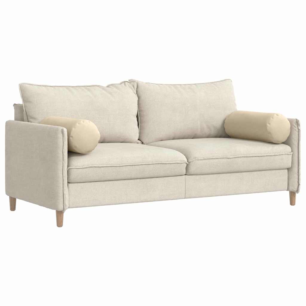 Cuscini a rullo VidaXL 2 pezzi in tessuto crema ø 25 x 70 cm