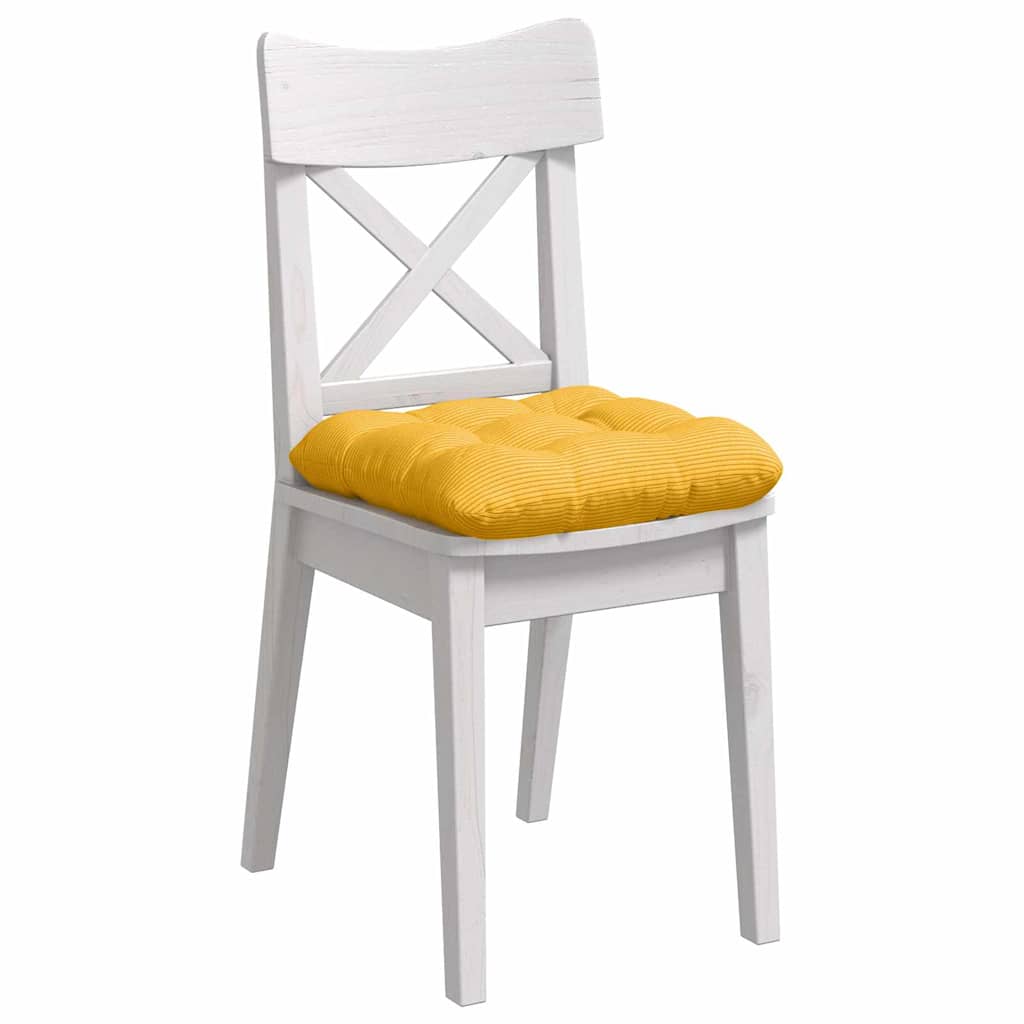 VidaXL cojines de asiento 4 piezas tejido de algodón amarillo claro 45 x 45 cm