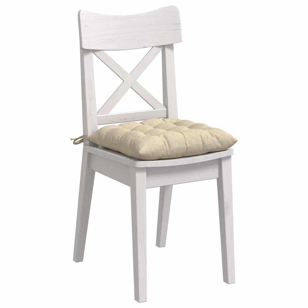 Cojines de asiento VidaXL 4 piezas crema 40 x 40 x 6 cm tela