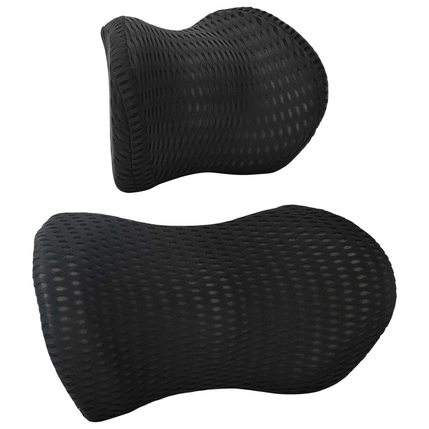 Set di cuscini VidaXL con cuscino regolabile 2 pezzi in rete 4D nera