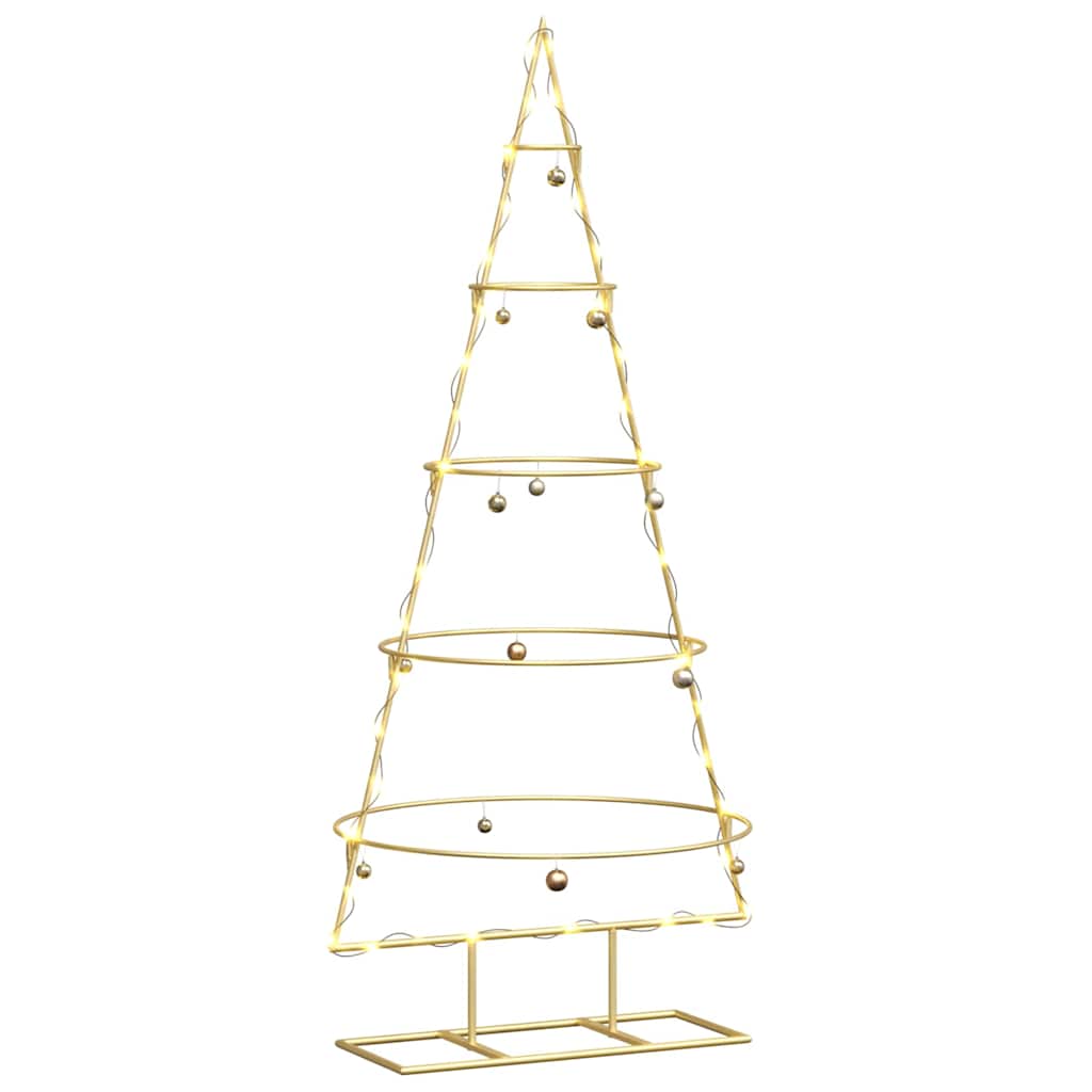 Vidaxx Metal Albero di Natale oro 124,5 cm in acciaio verniciato a polvere