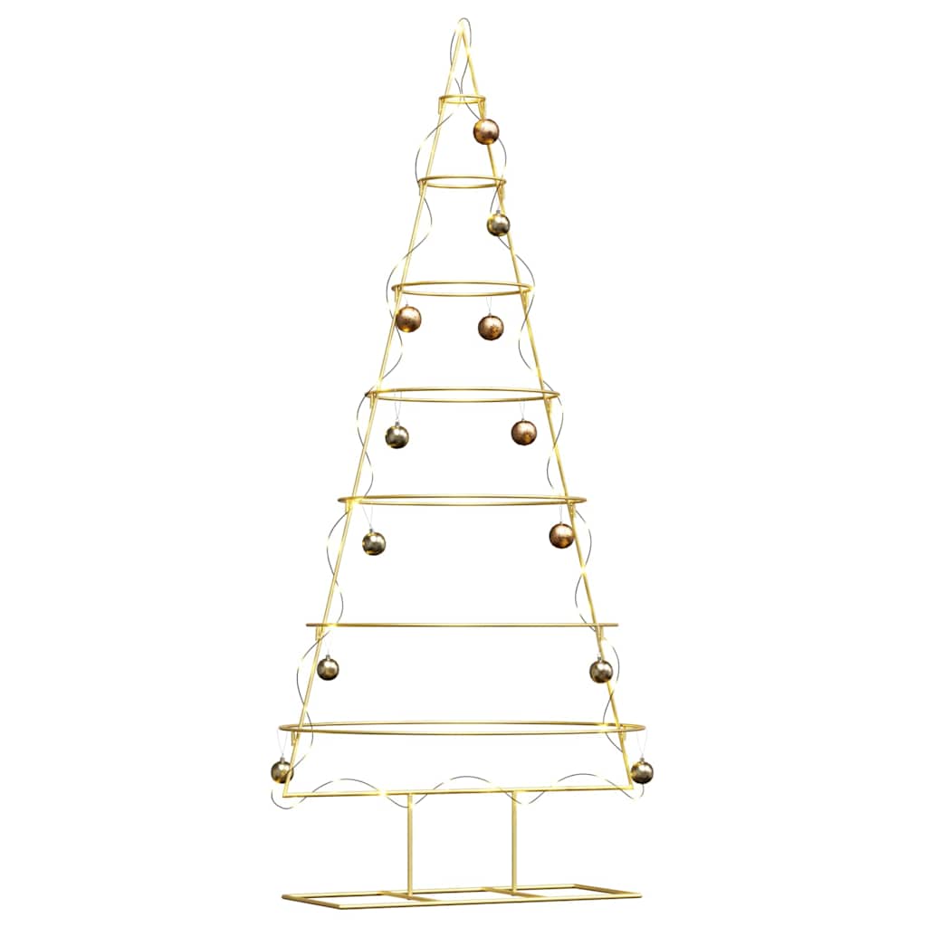 Albero di Natale in metallo Vidaxxl con standard in acciaio verniciato a polvere color oro da 180 cm