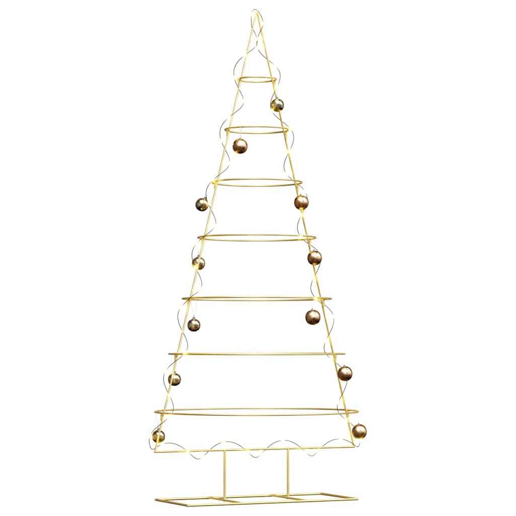 Albero di Natale in metallo Vidaxx con standard in acciaio verniciato a polvere color oro da 209 cm