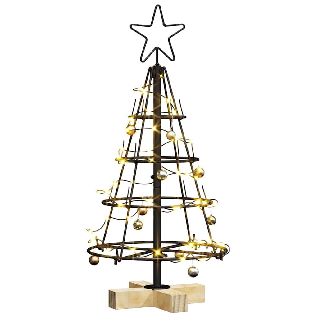 Albero di Natale a cono Vidaxl con acciaio standard nero da 60 cm
