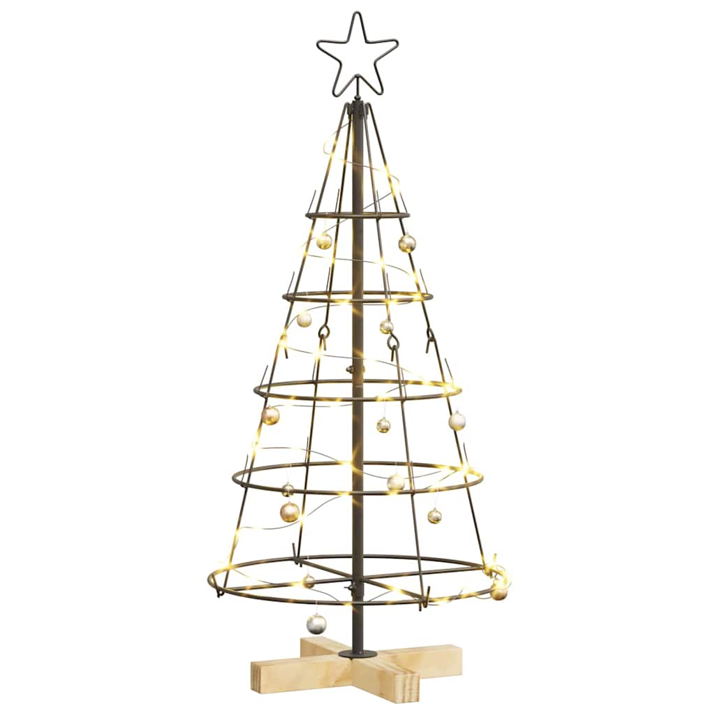 VidaXL Albero di Natale a cono con acciaio nero standard da 90 cm