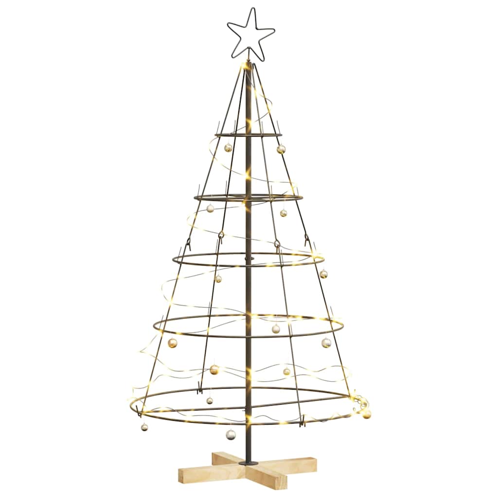 VidaXL Árbol de Navidad con forma de cono de acero negro estándar de 126 cm