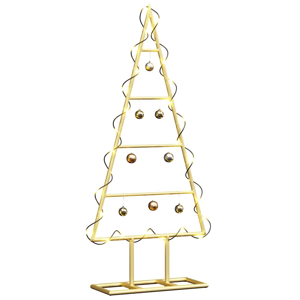 Árbol de Navidad de metal VidaXL con acero con recubrimiento en polvo dorado estándar de 60 cm
