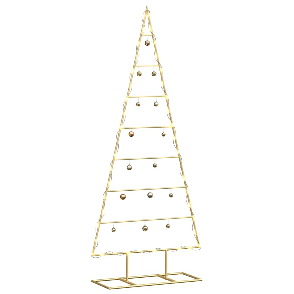 Albero di Natale in metallo VidaXL con standard in acciaio verniciato a polvere color oro da 125 cm