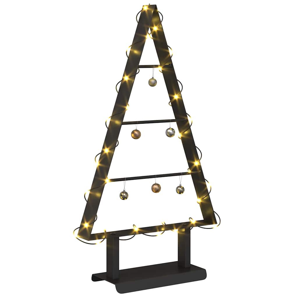 Árbol de Navidad de metal VidaXL con estandarte de acero negro de 60 cm