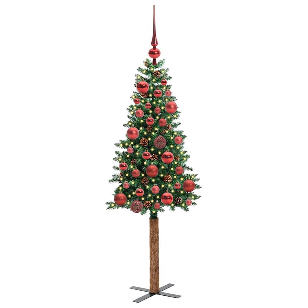 Albero di Natale Vidaxx slim verde 150 cm in PVC e legno di pino massiccio