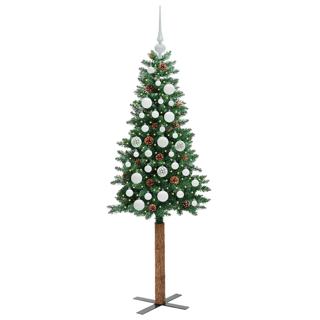Vidaxx árbol de Navidad delgado verde 150 cm PVC y madera maciza de pino