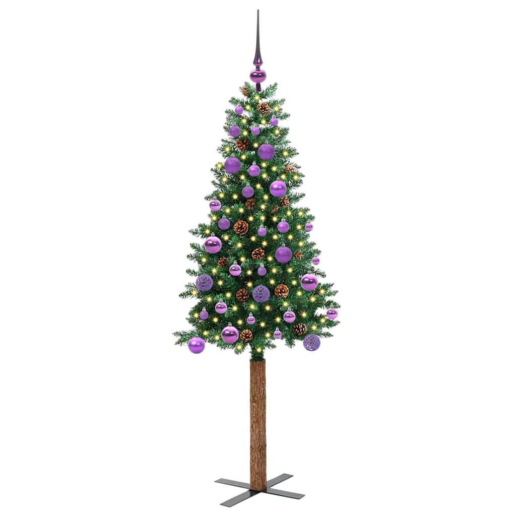 Albero di Natale Vidaxx slim verde 150 cm in PVC e legno di pino massiccio