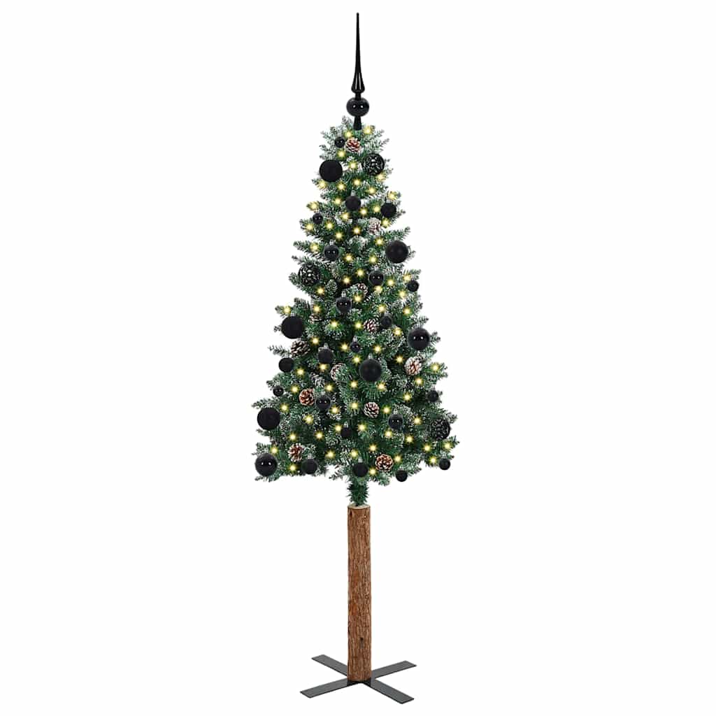 Vidaxx árbol de Navidad delgado verde 150 cm PVC y madera maciza de pino