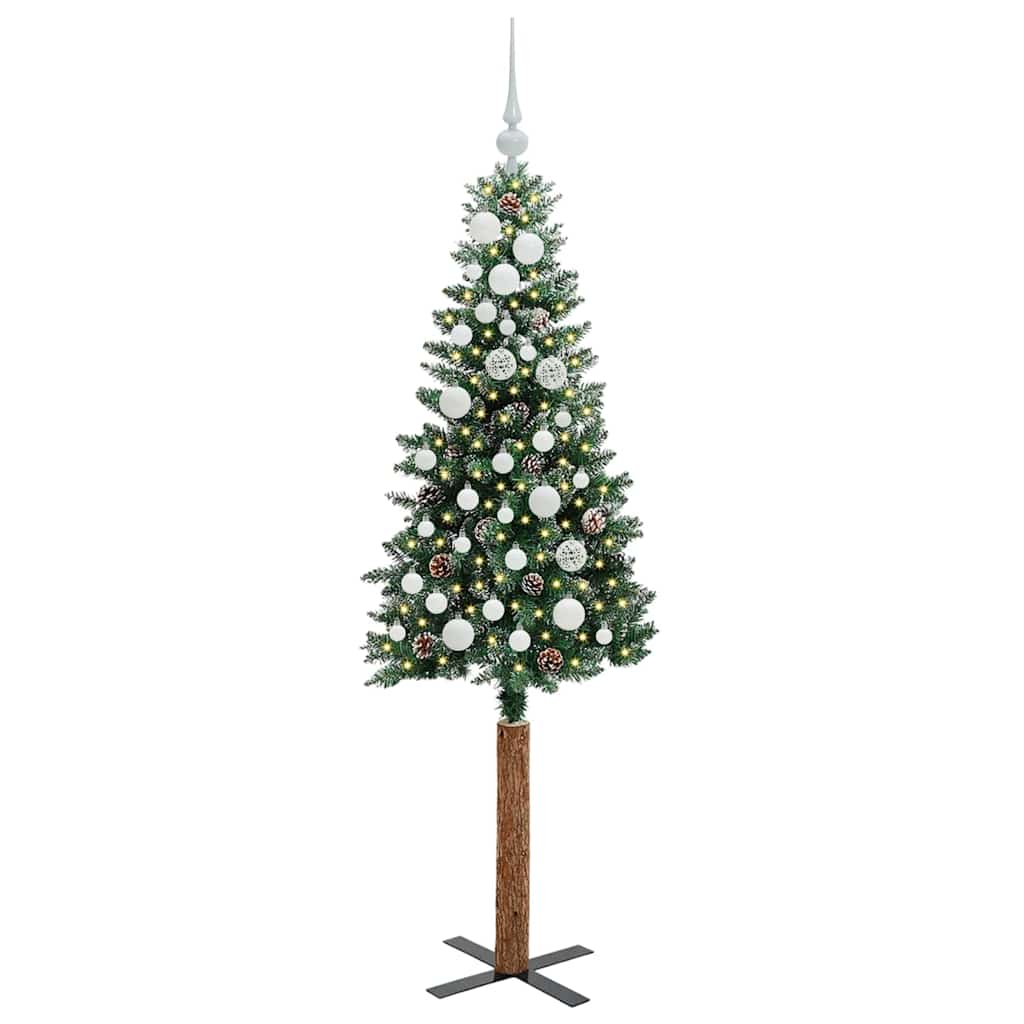 Vidaxx árbol de Navidad delgado verde 150 cm PVC y madera maciza de pino