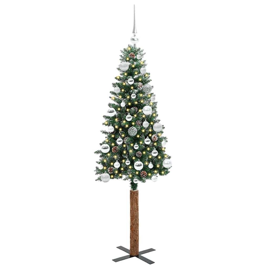 Vidaxx árbol de Navidad delgado verde 150 cm PVC y madera maciza de pino