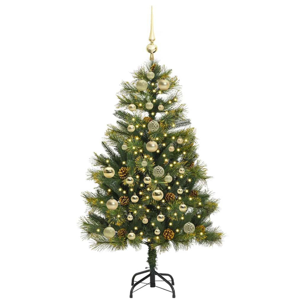 Vidaxx albero di Natale artificiale a cerniera con coni verdi 150 cm