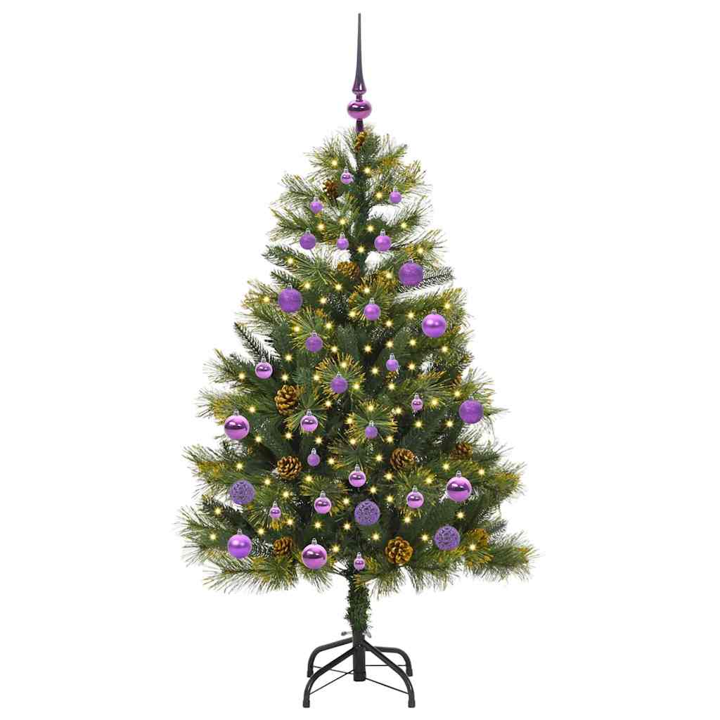 Vidaxx albero di Natale artificiale a cerniera con coni verdi 150 cm