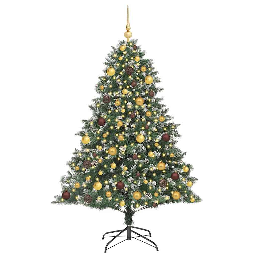 Albero di Natale artificiale Vidaxx con 300 LED verdi 180 cm in PVC e plastica e acciaio