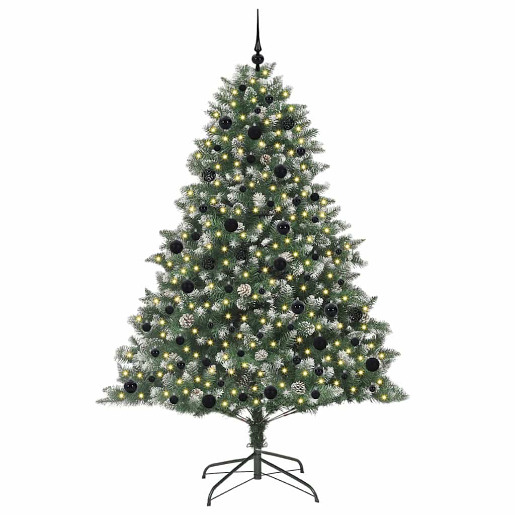 Albero di Natale artificiale VidaXL con 300 LED verdi, 210 cm in PVC e plastica e acciaio