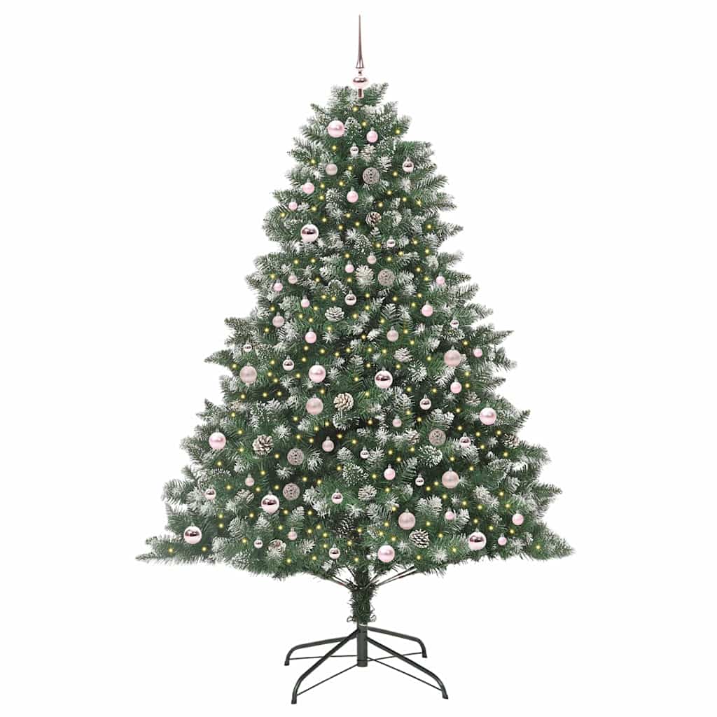 Albero di Natale artificiale VidaXL con 300 LED verdi, 210 cm in PVC e plastica e acciaio