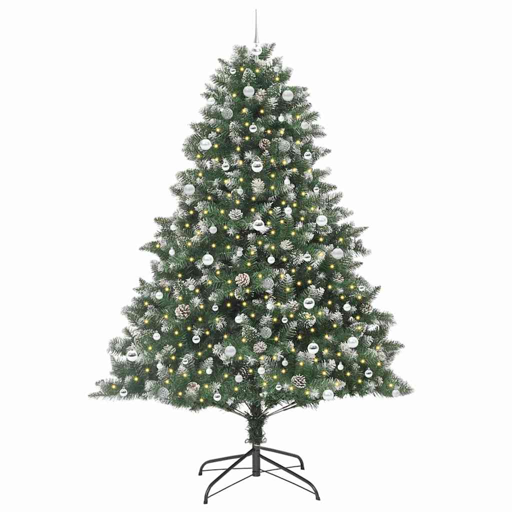 Albero di Natale artificiale Vidaxx con 300 LED verdi, 240 cm in PVC e plastica e acciaio