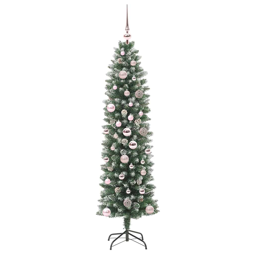 VidaXL árbol de Navidad artificial delgado con 150 LED verde y blanco 150 cm