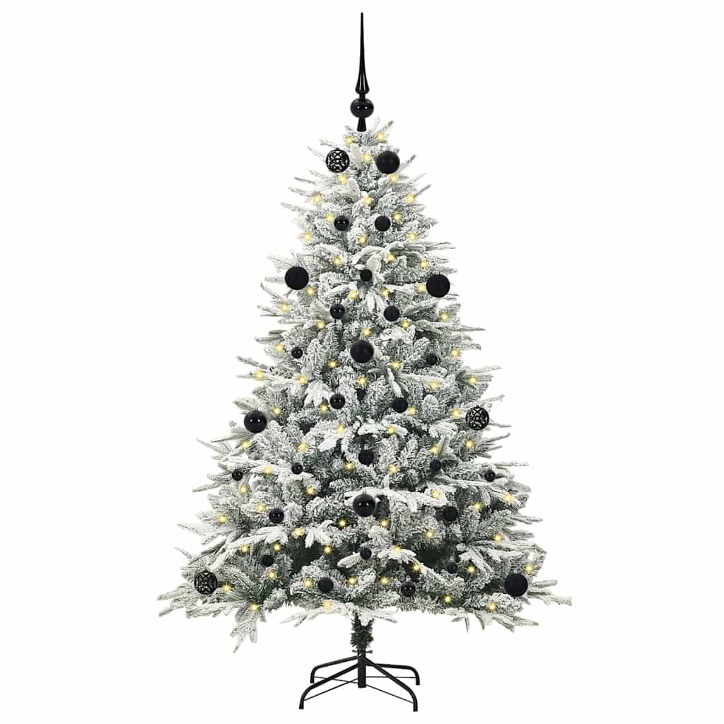 VidaXL albero di Natale artificiale preilluminato con set di palline verdi 150 cm