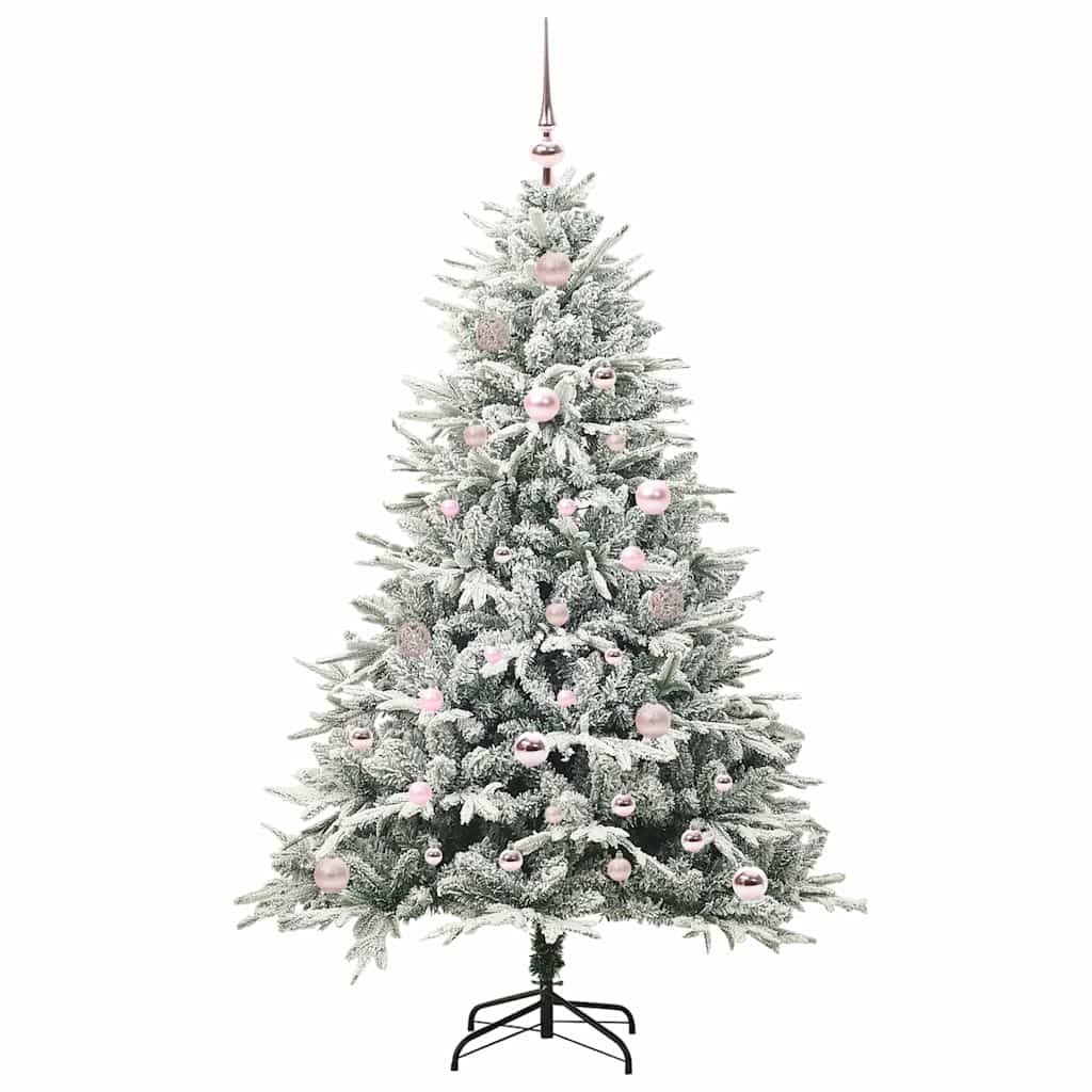 VidaXL árbol de Navidad artificial preiluminado con juego de bolas verde 150 cm