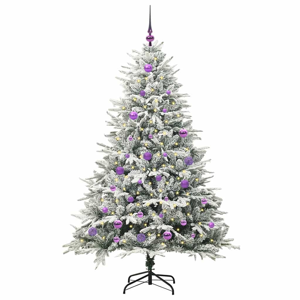 VidaXL árbol de Navidad artificial preiluminado con juego de bolas verde 150 cm