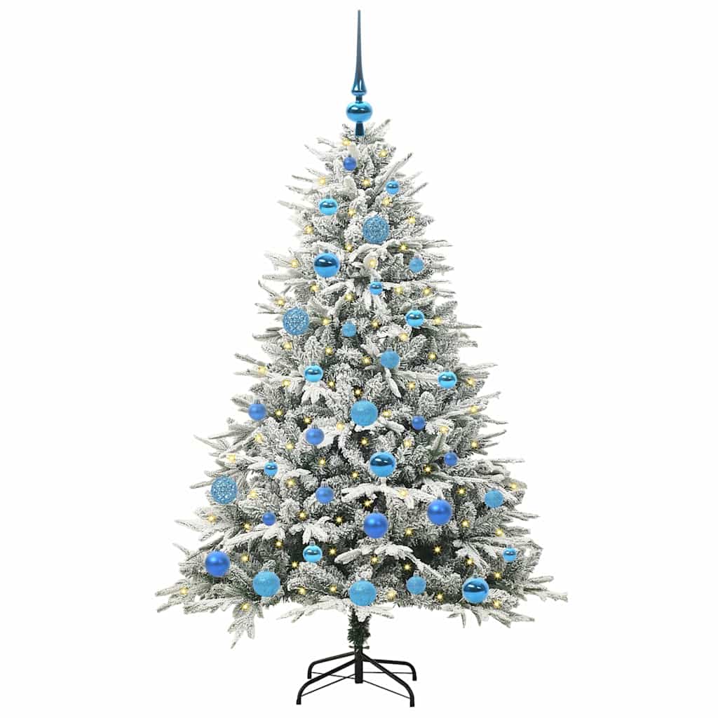VidaXL albero di Natale artificiale preilluminato con set di palline verdi 150 cm