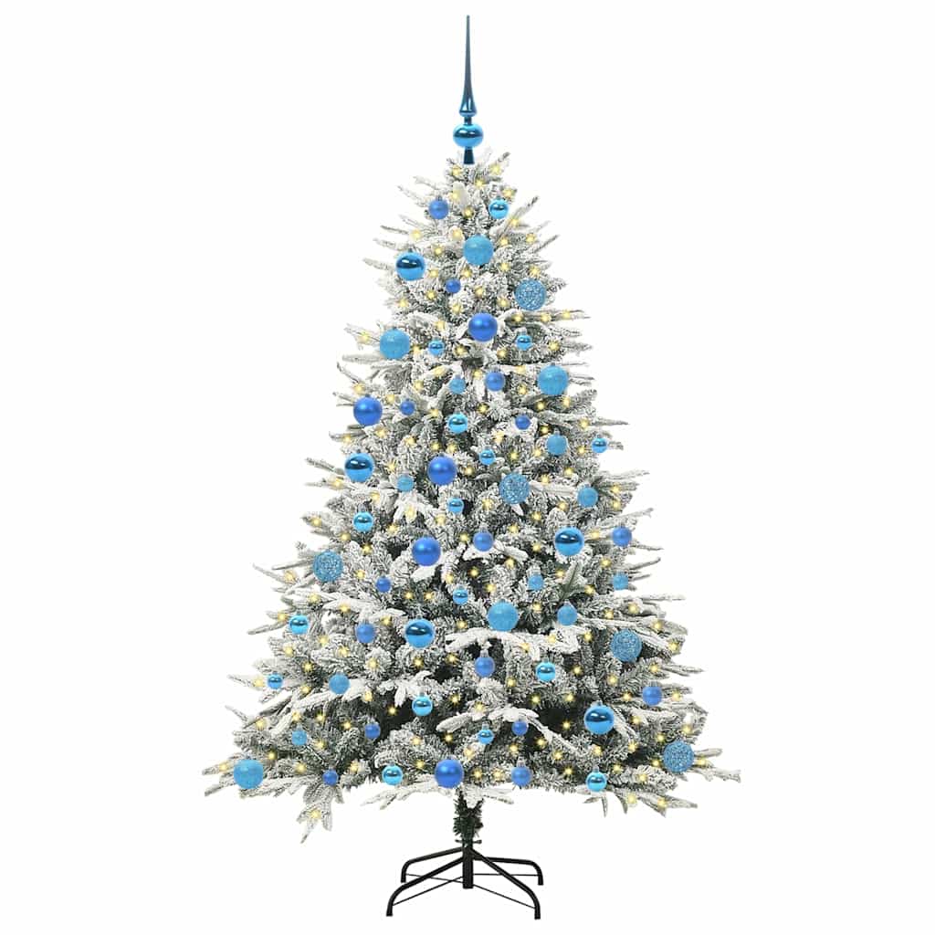 VidaXL albero di Natale artificiale preilluminato con palline verdi 180 cm